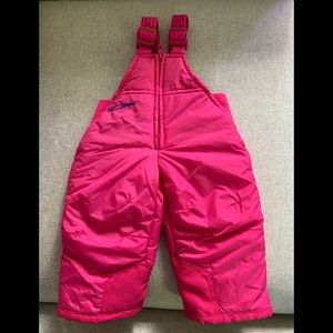 ❌SOLD❌Pink snow suits bibs for little girl - 12 mo